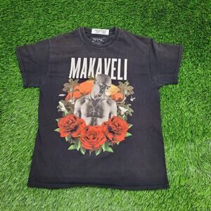 2PAC Tupac-Shakur Makaveli Shirt Womens Medium 19x25 Black